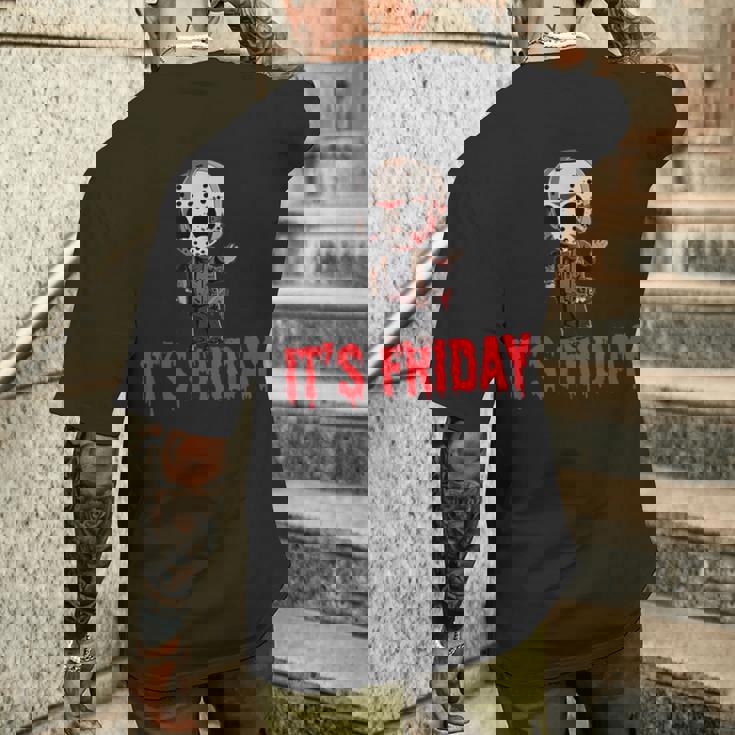 Friday 13Th ファニーハロウィンホラー メンズTシャツ バックプリント 彼への贈り物