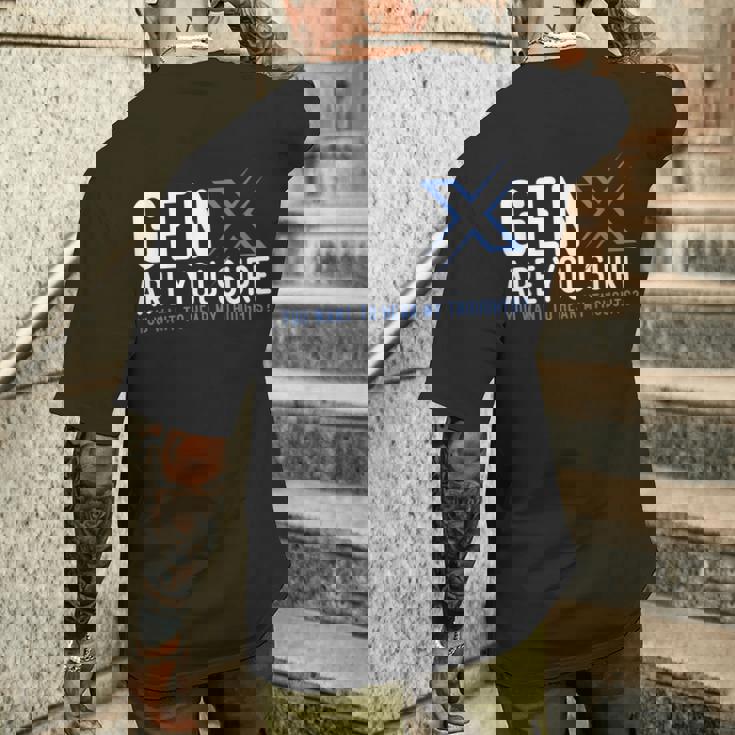 Generation X ユーモア 60年代 70年代 Gen-Xers 皮肉なジェネレーションx メンズTシャツ バックプリント 彼への贈り物