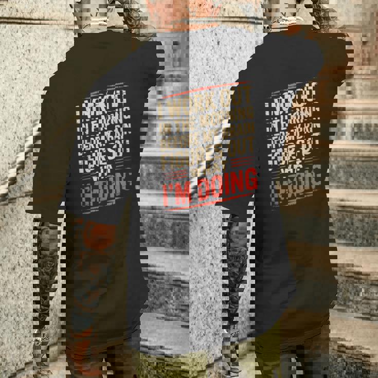 Gym Workout Weightlifting Humor Fitness Training Gear メンズTシャツ バックプリント 彼への贈り物