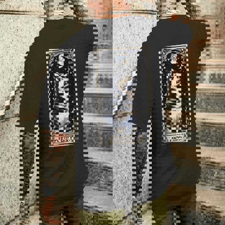 The Husky タロットカード メンズ レディース キッズ シベリアンハスキー メンズTシャツ バックプリント 彼への贈り物