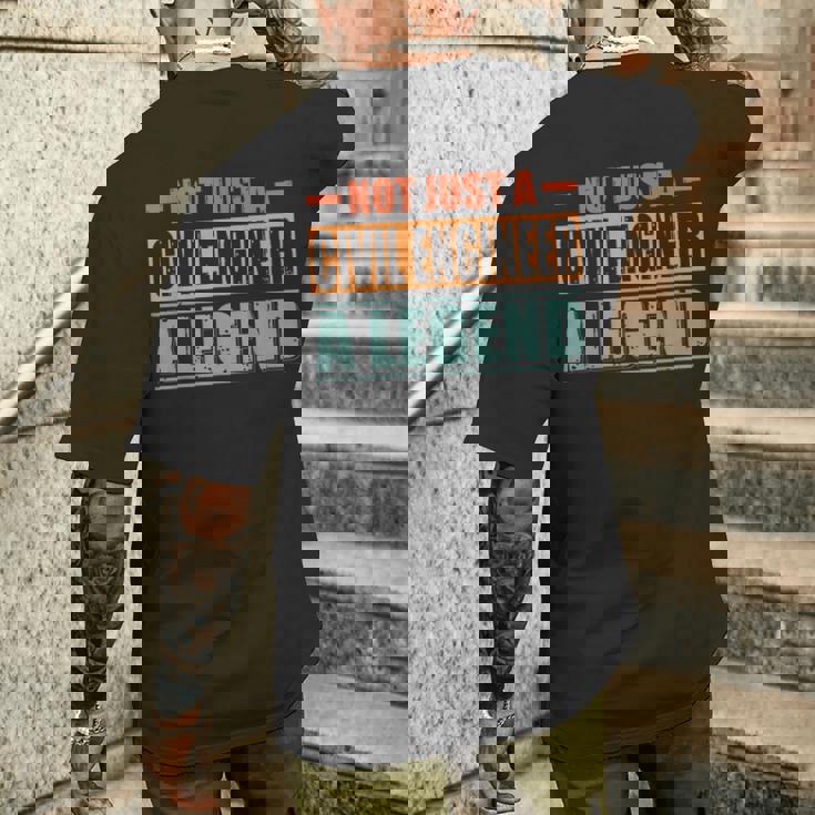 Quote Retro Civil Engineer メンズTシャツ バックプリント 彼への贈り物