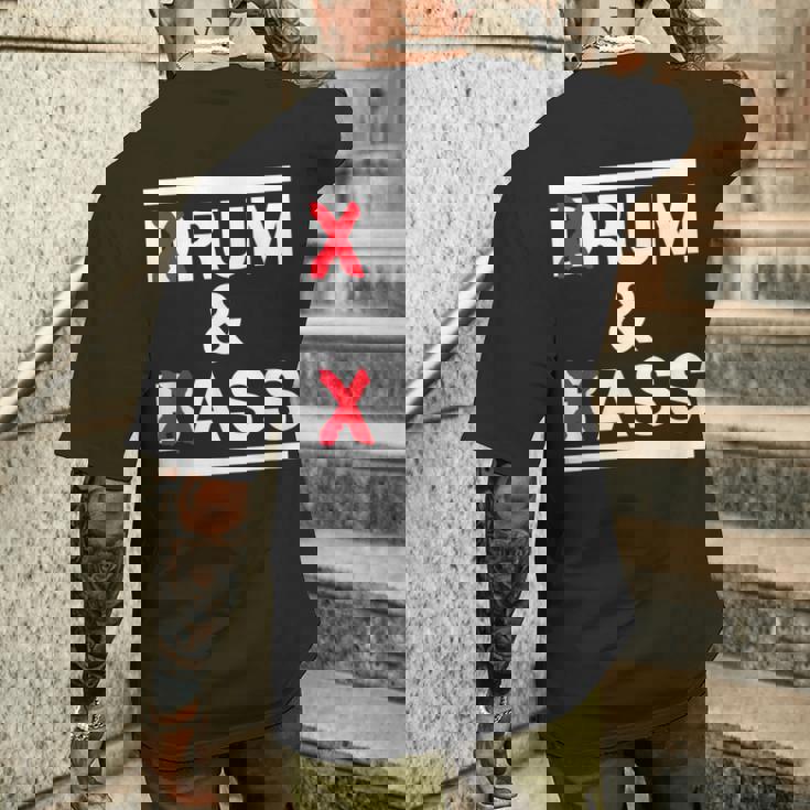 Rum And Ass Lovers Drum & Bass パロディ 皮肉なスローガン メンズTシャツ バックプリント 彼への贈り物