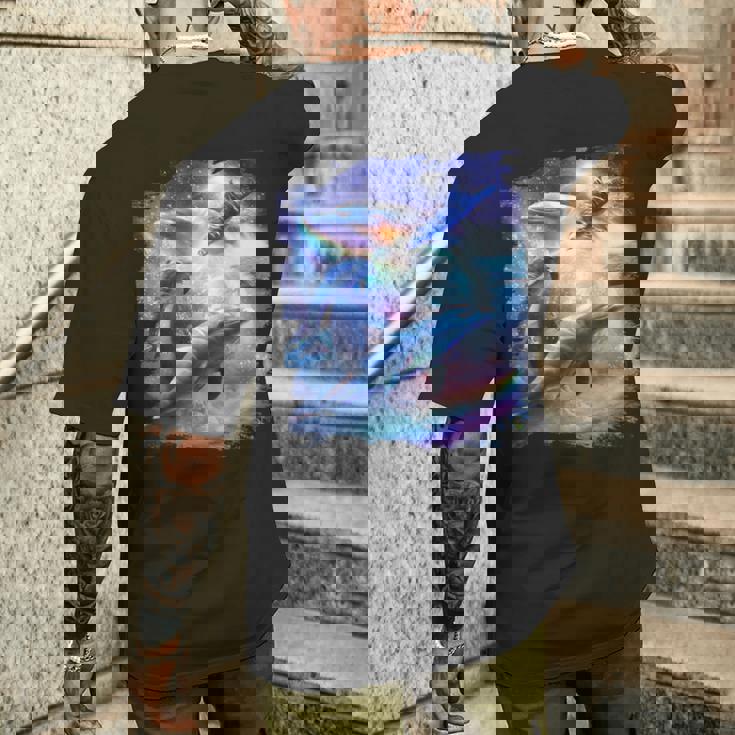 Galaxy Dolphin 宇宙のイルカ メンズTシャツ バックプリント 彼への贈り物