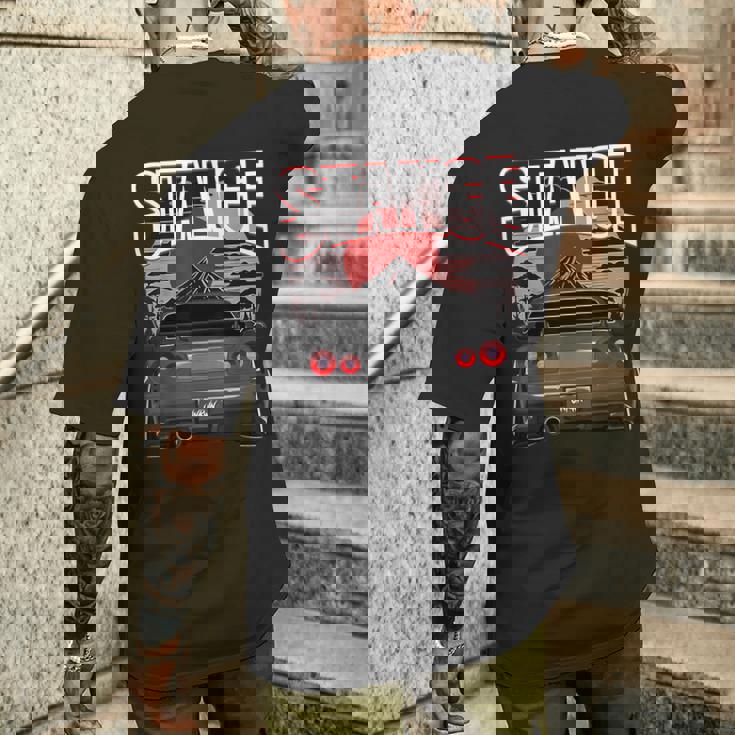 ブラック Gt R 34 Jdm スカイラインチューナー レーシングスタンス カードリフト メンズTシャツ バックプリント 彼への贈り物