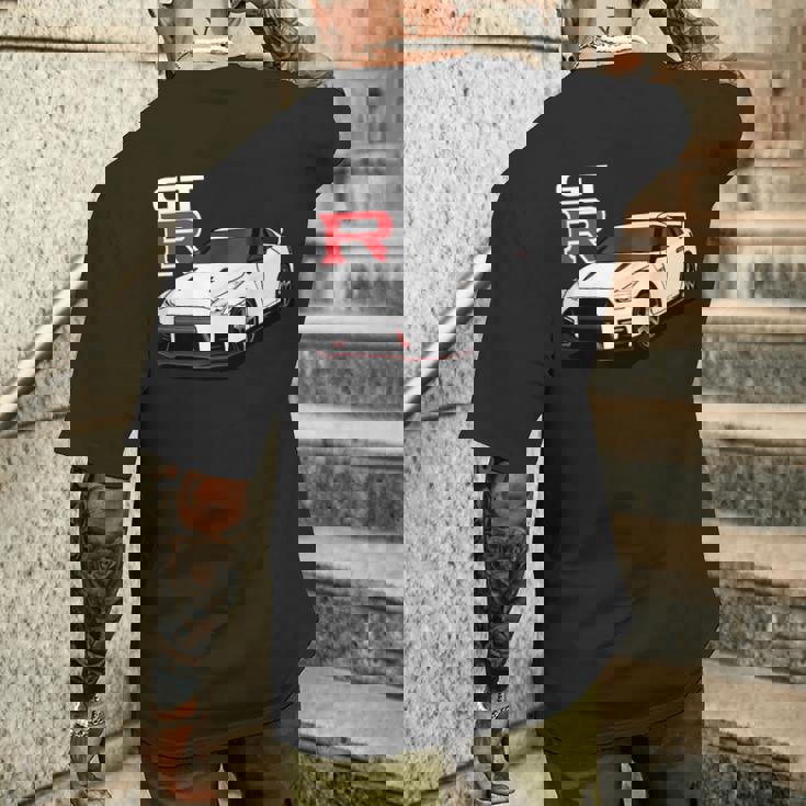 Gt R 35 Jdm ストリートレーシング ドラッグドリフト スポーツカー メンズTシャツ バックプリント 彼への贈り物