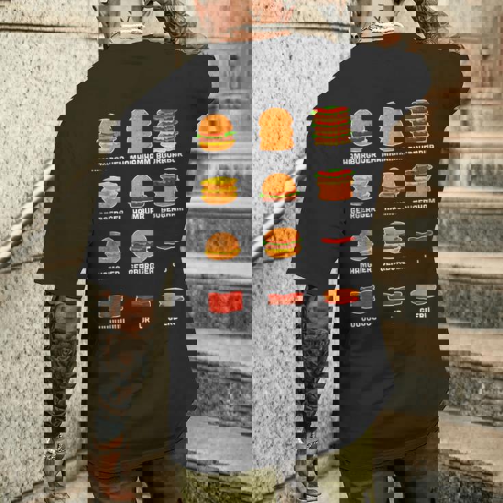 Ham Burgers Hamhamham Burburbur ハンバーガー大学 メンズTシャツ バックプリント 彼への贈り物