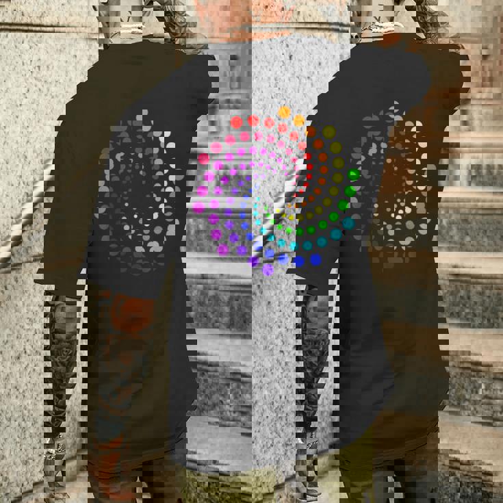 Happy Dot Day キッズ レインボー 水玉 スパイラル メンズTシャツ バックプリント 彼への贈り物