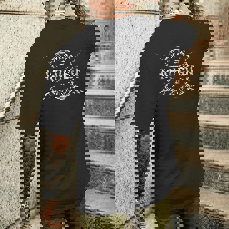 Harrison Ny ヴィンテージ クロス釣り竿 メンズTシャツ バックプリント 彼への贈り物