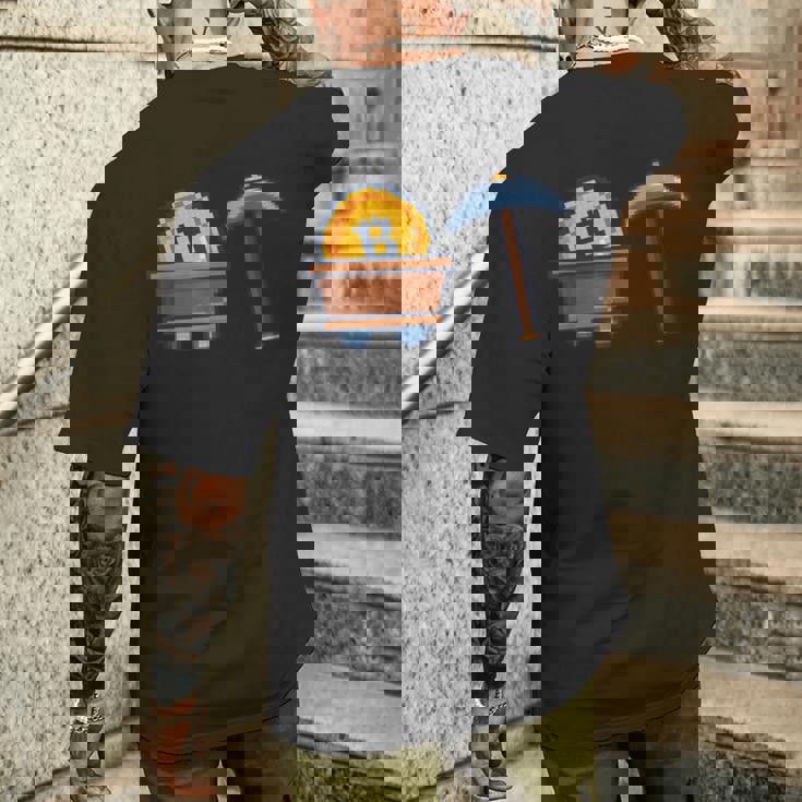 Hodl Btc モダンビットコインアート ビットコインマイニング ピクセル ビットコイン メンズTシャツ バックプリント 彼への贈り物