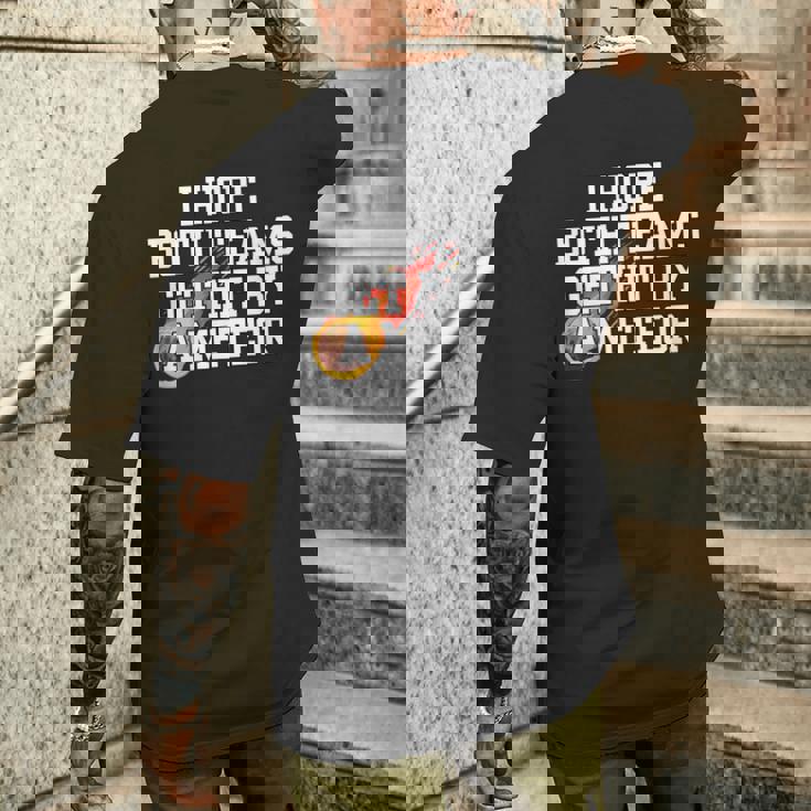 I Hope Both Teams Get Hit With A Meteor Lose メンズ レディース メンズTシャツ バックプリント 彼への贈り物