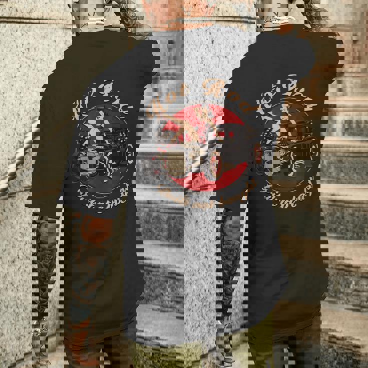 Hot Rod Built Not Bought セクシー ピンナップ ダイス ロカビリー セクシー メンズTシャツ バックプリント 彼への贈り物