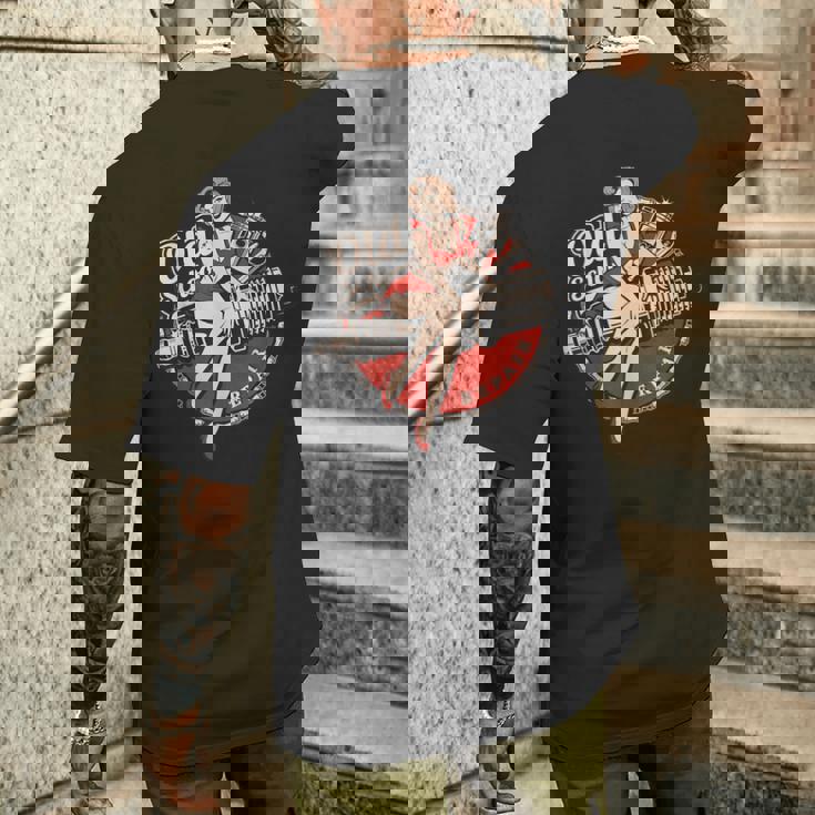 Hot Rod レトロ ヴィンテージ ヴィンテージ 車 ロカビリー オールドスクール メンズTシャツ バックプリント 彼への贈り物