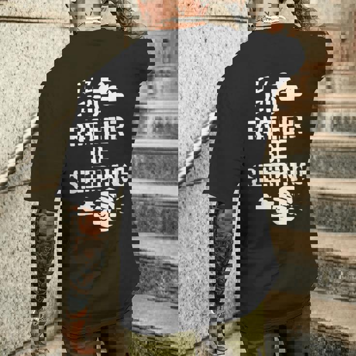 I'd Rather Beleeping leep Quote メンズTシャツ バックプリント 彼への贈り物