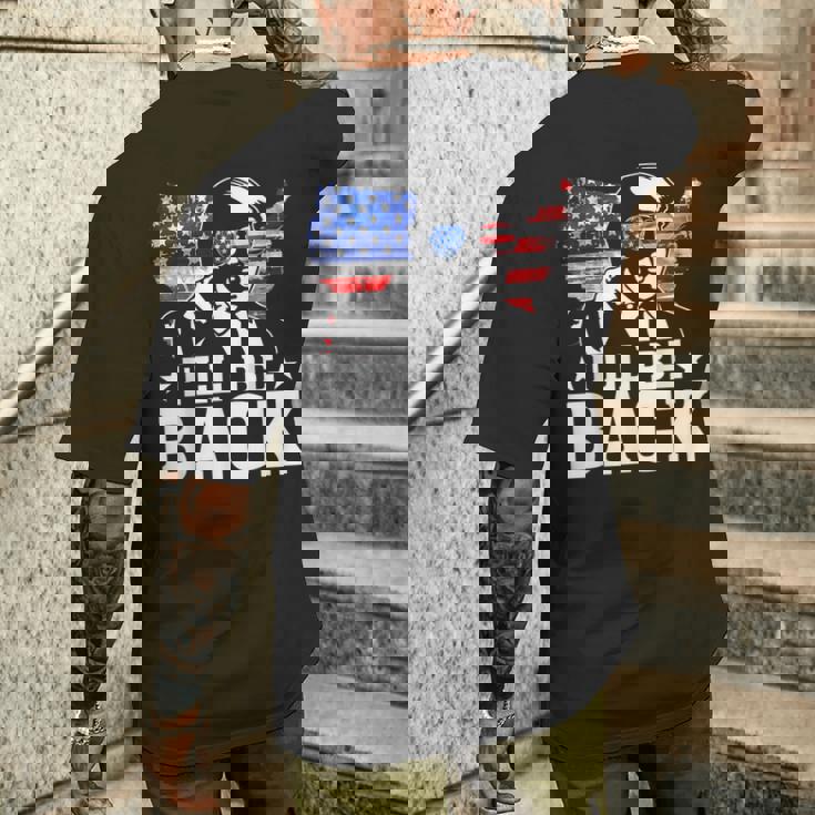 I'll Be Back Trump 2024 アメリカ大統領選挙トランプ メンズTシャツ バックプリント 彼への贈り物