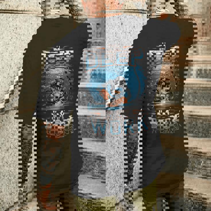 I'm Deep In My Work 水中溶接機 メンズTシャツ バックプリント 彼への贈り物