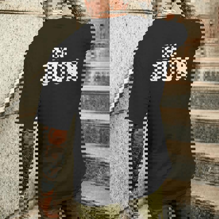 I'm Jun、My Name Is Jun、I Am Jun、パーソナライズ メンズTシャツ バックプリント 彼への贈り物