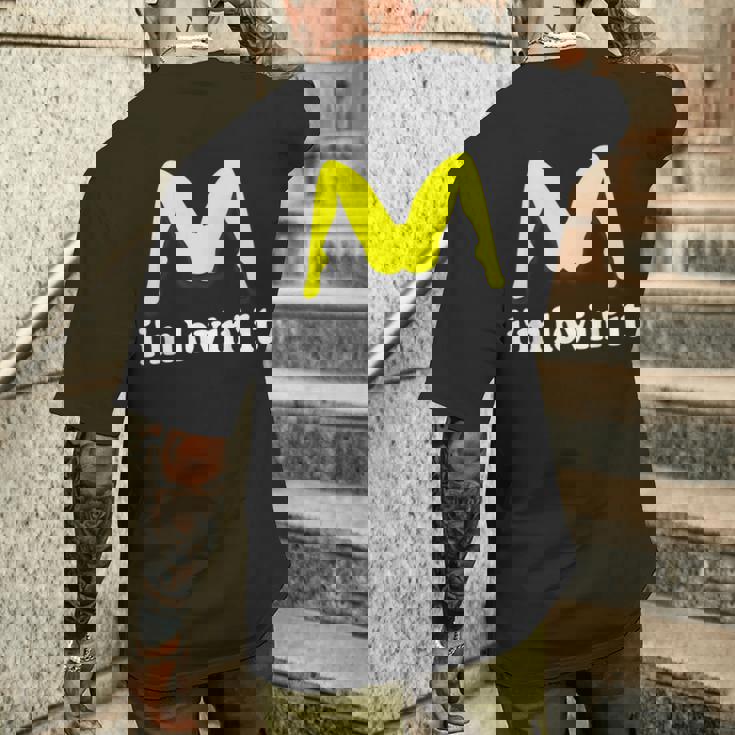 I'm Lovin' It ユーモラスな攻撃的なイヌエンド メンズTシャツ バックプリント 彼への贈り物