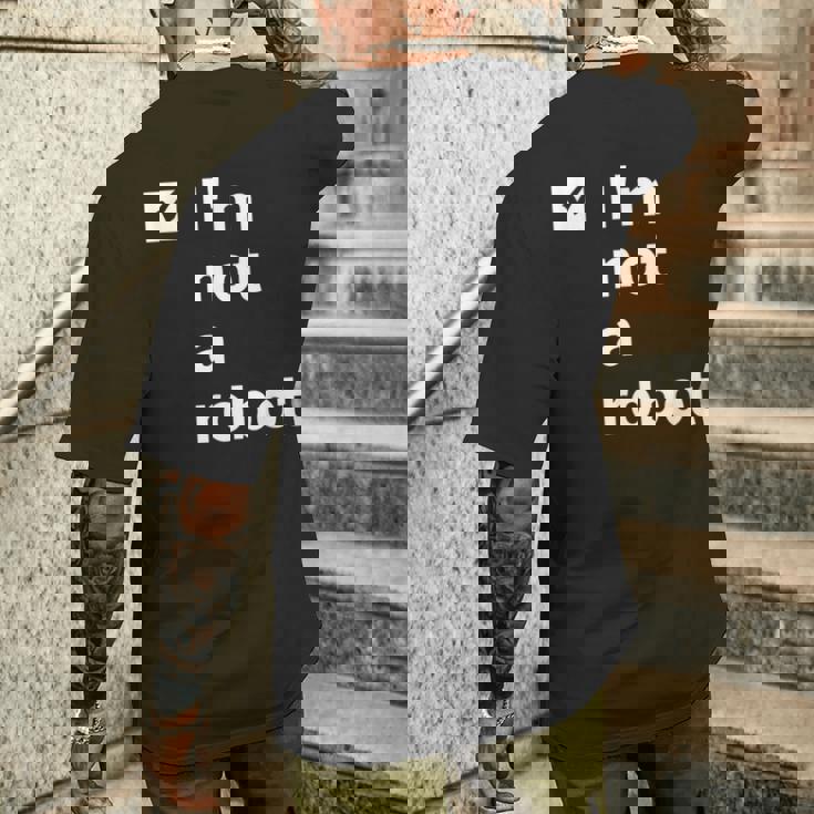 I'm Not A Robot Ai 人工知能ゲーマー メンズTシャツ バックプリント 彼への贈り物