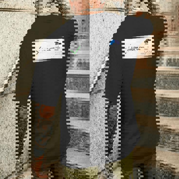 I'm Not A Robot Web Internet Quiz Question メンズTシャツ バックプリント 彼への贈り物