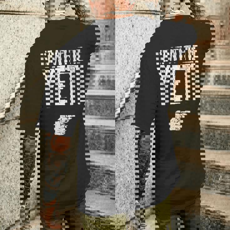 I'm With The Yeti お揃いのyetiコスチュームシャツ メンズTシャツ バックプリント 彼への贈り物