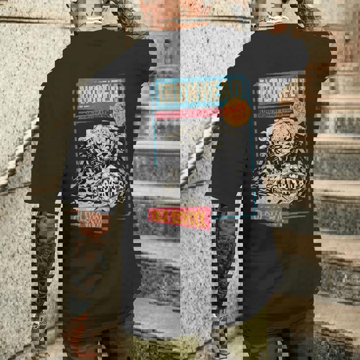 Ironhead Oldchool Hd ピンナップ レトロ オートバイ スポーツスター ホット メンズTシャツ バックプリント 彼への贈り物