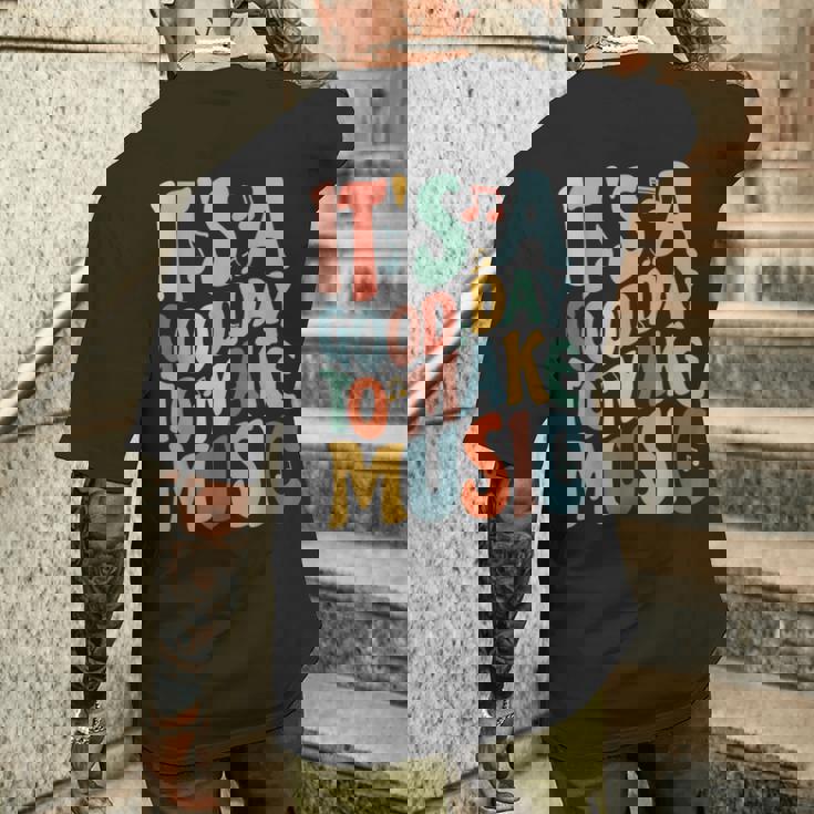 It's A Good Day To Make Music ミュージシャン バンド 音楽教師 メンズTシャツ バックプリント 彼への贈り物