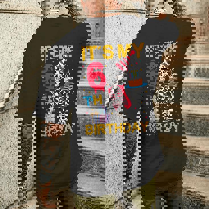 It's My 6Th Birthday Party ハロウィン スケルトン 誕生日 メンズTシャツ バックプリント 彼への贈り物