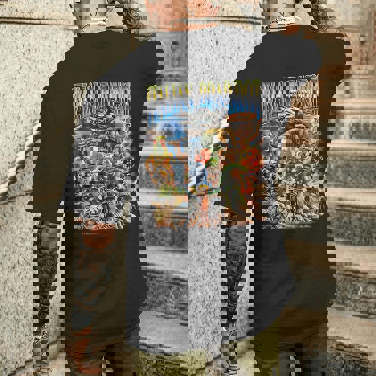 Italian Brainrot 面白いイタリアンブレインロットミームキャラクタ メンズTシャツ バックプリント 彼への贈り物