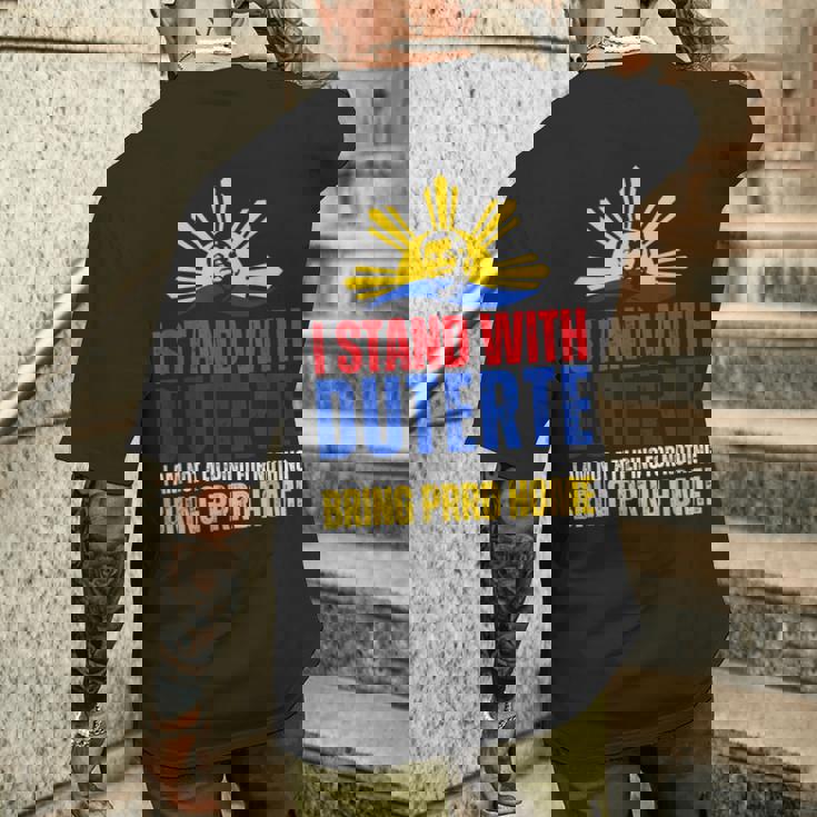 Itand With Digong Duterte Prrd Du30 フィリピン国旗 メンズTシャツ バックプリント 彼への贈り物