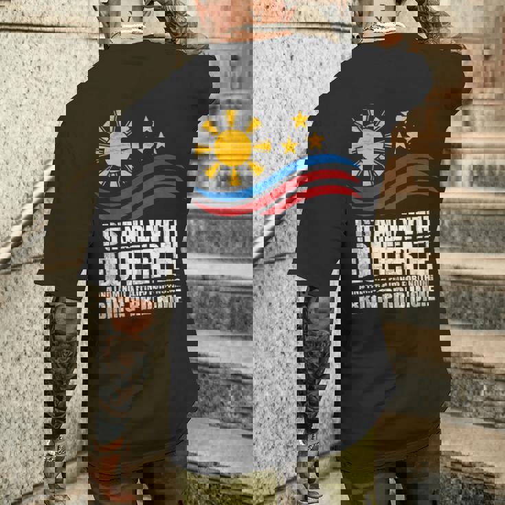 Itand With Duterte フィリピン フィリピン 強い 帰省 メンズTシャツ バックプリント 彼への贈り物