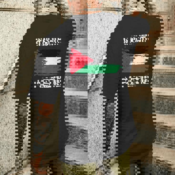 Itand With Palestine ペンダント フリーガザエルサレムモスク メンズTシャツ バックプリント 彼への贈り物