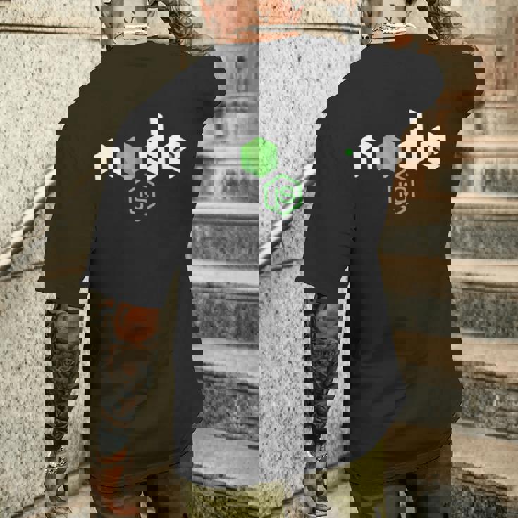 Javascript Programmer Js Node Pc Developers メンズTシャツ バックプリント 彼への贈り物