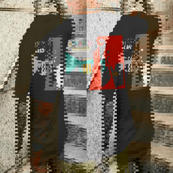 Jazz Music Player スイング バンド レトロ ヴィンテージ 70年代 メンズTシャツ バックプリント 彼への贈り物