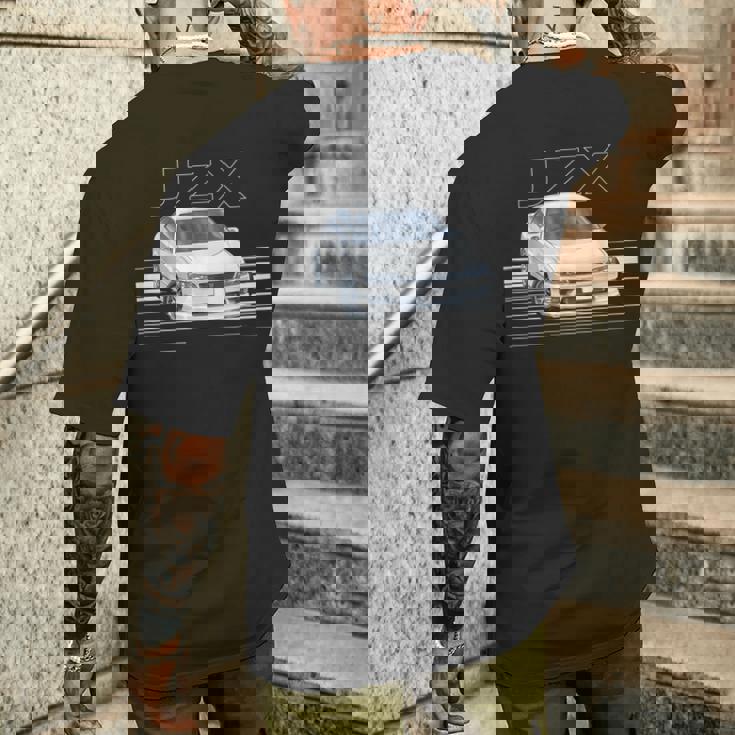 Jdm Car Jzx100 In Drift Powerlide 1Jz チェイサー ターボセダン メンズTシャツ バックプリント 彼への贈り物