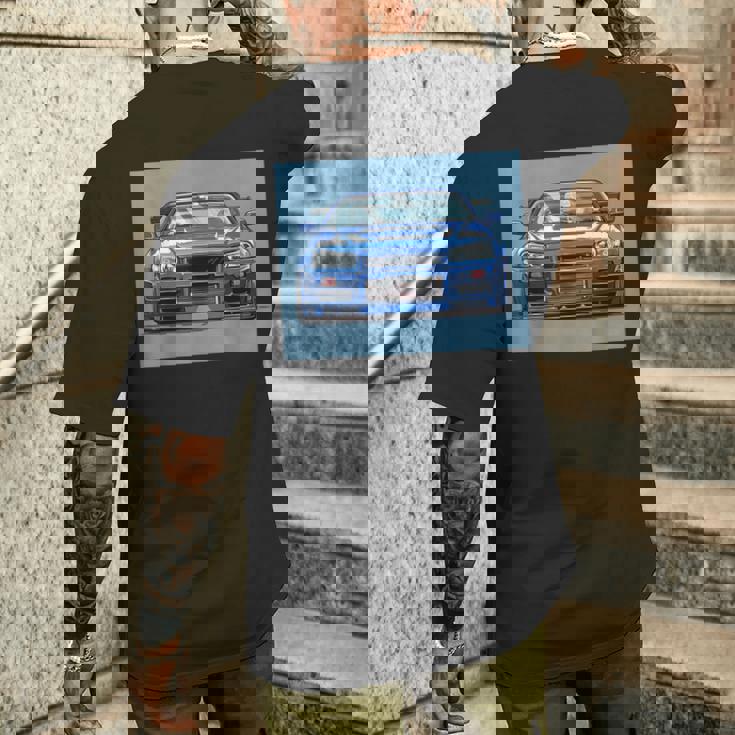 Jdm Gt R カーシーン チューニング スカイライン R34 ドリフト インポート メンズTシャツ バックプリント 彼への贈り物