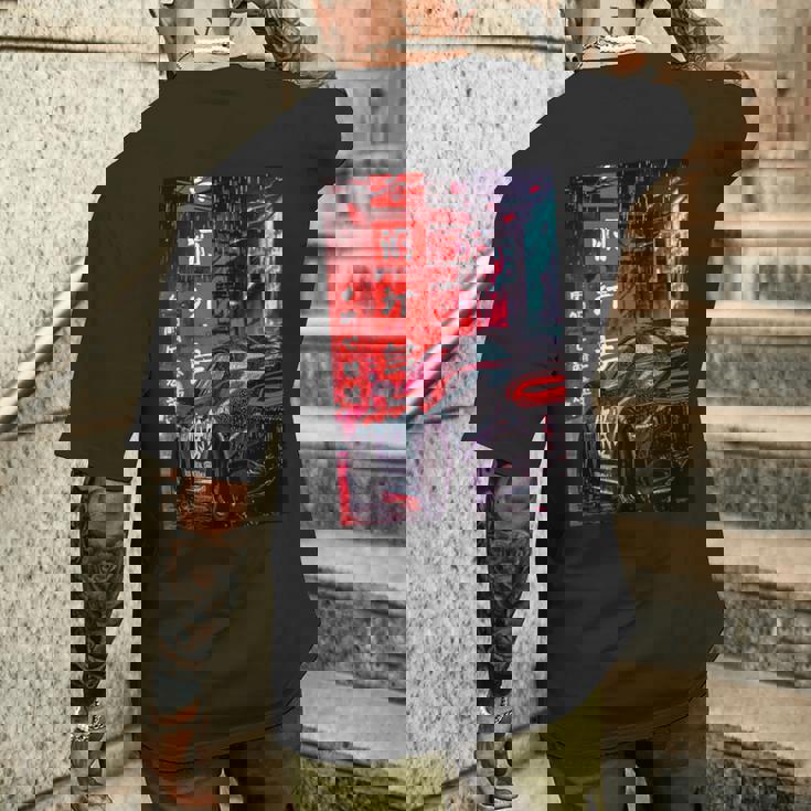 Jdm ジャパン ドリフト レーシング チューニング スポーツカー 東京 ドリフト メンズTシャツ バックプリント 彼への贈り物