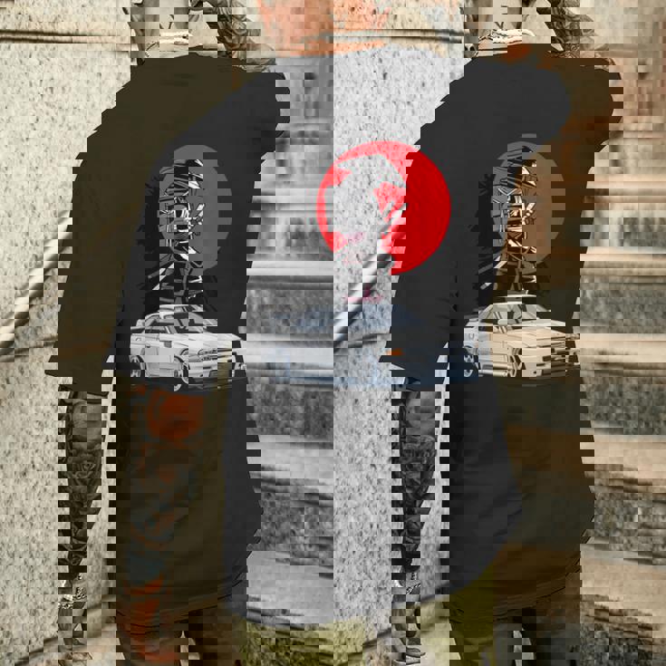 Jdm スカイライン R32 カーチューニング ジャパンサムライドリフト メンズTシャツ バックプリント 彼への贈り物