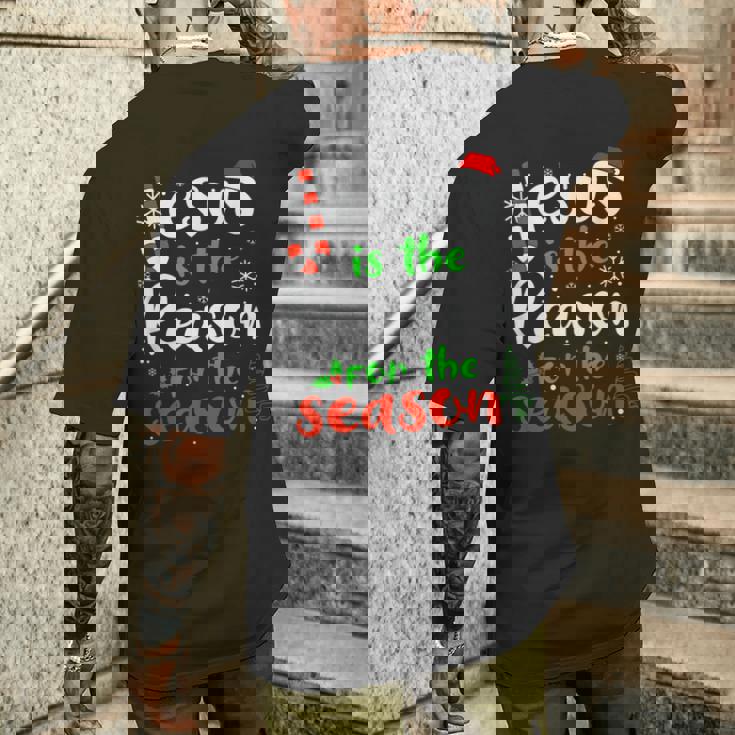 Jesus Is The Reason For Theeason クリスマス 神の信仰 メンズTシャツ バックプリント 彼への贈り物