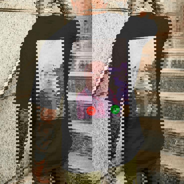 John Pork Is Calling メンズTシャツ バックプリント 彼への贈り物