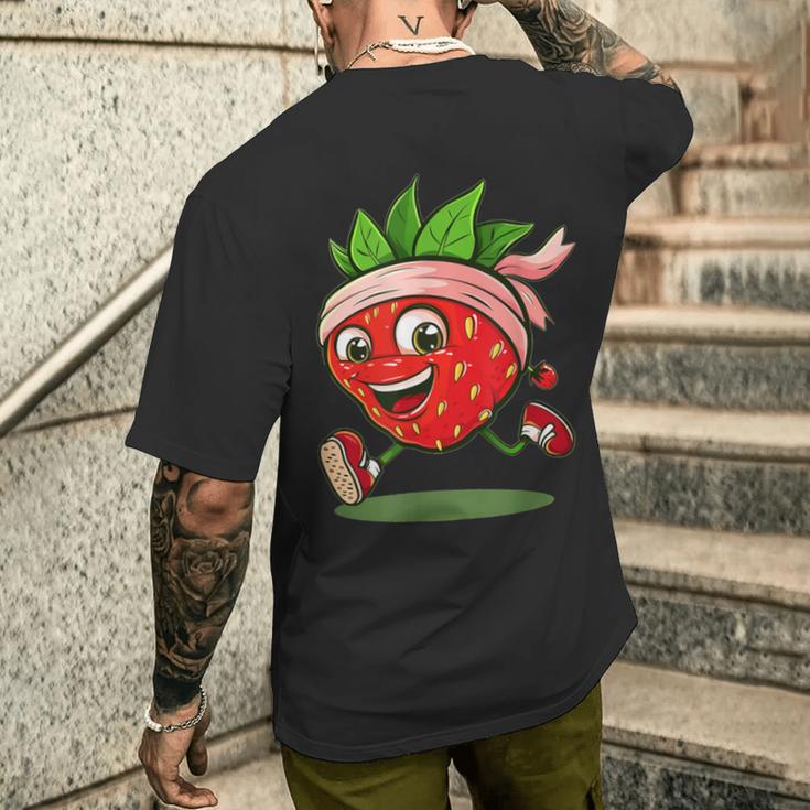 Jolie Fraise Avec Bandeau Pour Les Amateurs Deport Et De Course À Pied T-shirt imprimé au dos Cadeaux pour lui