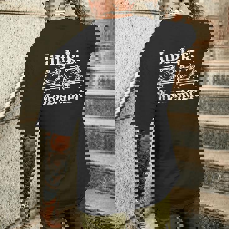 Junglist Movement ジャングルドラムとバスミュージックデザイン メンズTシャツ バックプリント 彼への贈り物