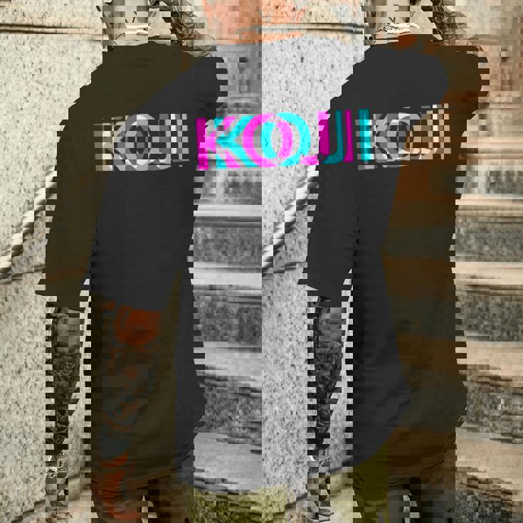 Koji こんにちは、私の名前はファーストネームタグ メンズTシャツ バックプリント 彼への贈り物