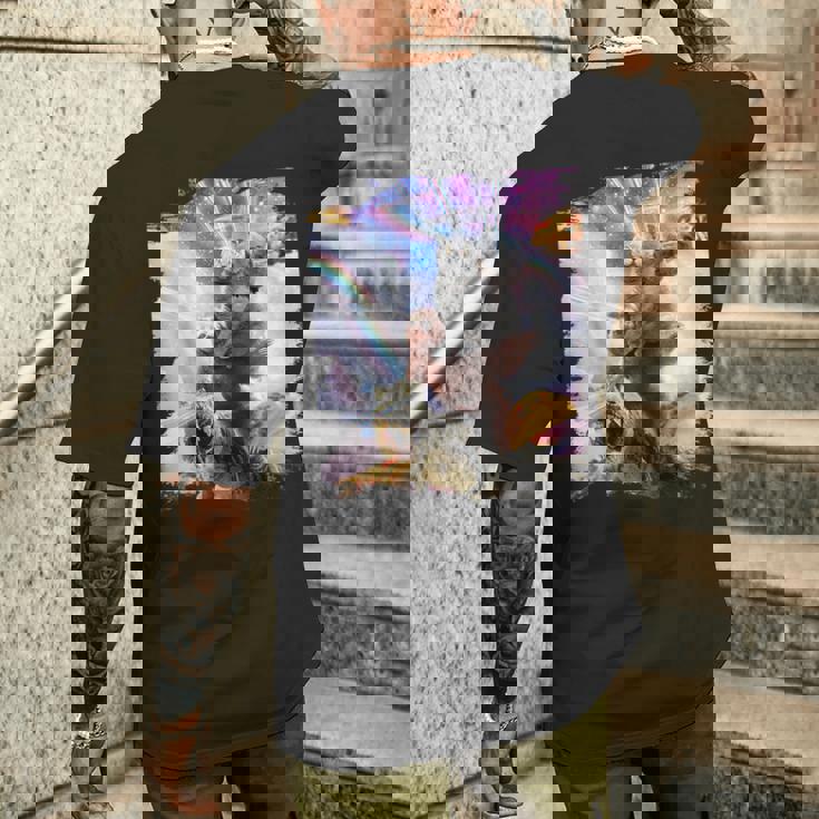 Laser Eyespace モルモット 猫 ナマケモノ 恐竜 メンズTシャツ バックプリント 彼への贈り物