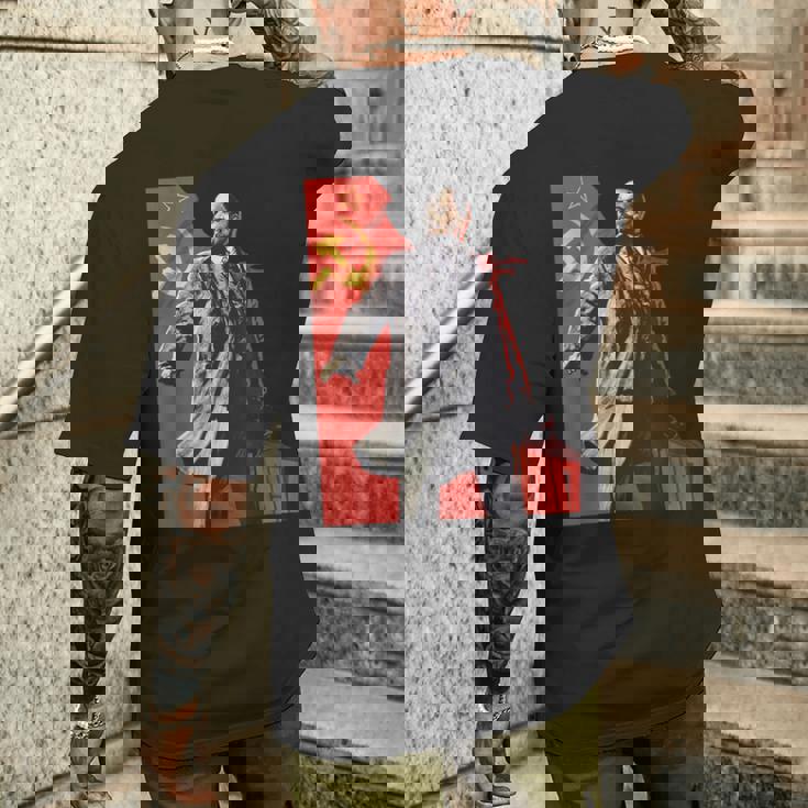 Lenin Forever ソビエト連邦 ソ連 ロシア レトロ ヴィンテージ ジャージ メンズTシャツ バックプリント 彼への贈り物