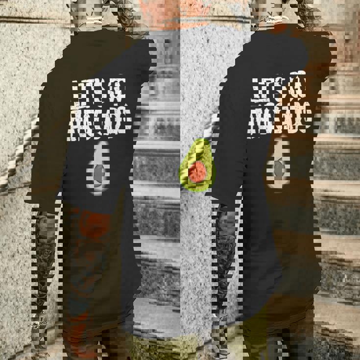 Let's Go アボカドユーモアジョーク ユニセックス アボカド中毒者 メンズTシャツ バックプリント 彼への贈り物