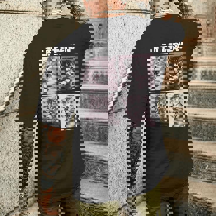 Let It Meow 面白い猫子猫の歌うギフト メンズTシャツ バックプリント 彼への贈り物