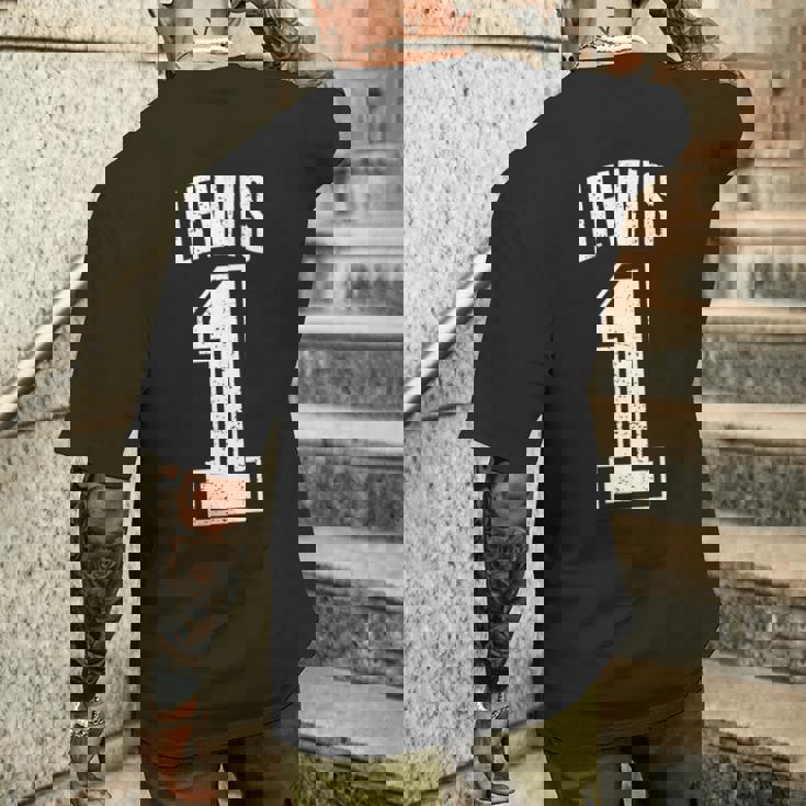 Lewisサポーター番号 1番の大ファン 長袖tシャツ メンズTシャツ バックプリント 彼への贈り物