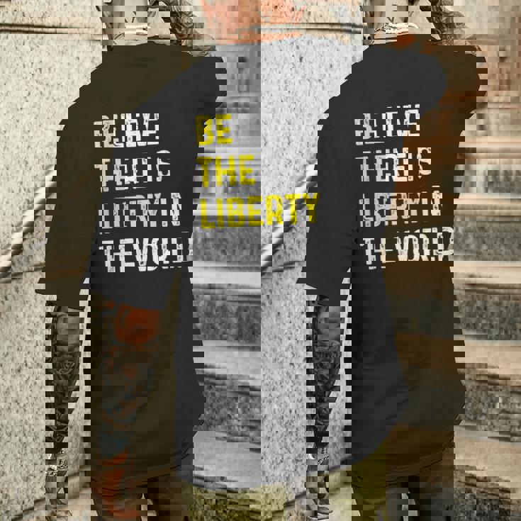 Be The Liberty Libertarian Activist Anarchy Ancap Minarchist メンズTシャツ バックプリント 彼への贈り物