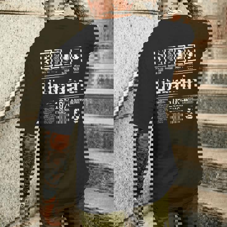 Librarian 面白い図書館ギフト メンズTシャツ バックプリント 彼への贈り物