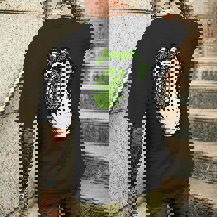 Lickmoke ウィードリーフパターン マリファナ420 大麻ポットギフト メンズTシャツ バックプリント 彼への贈り物